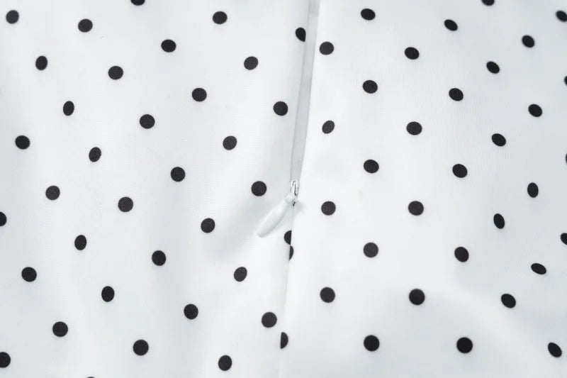 Polka Dot Strapless Mermaid Midi Dress