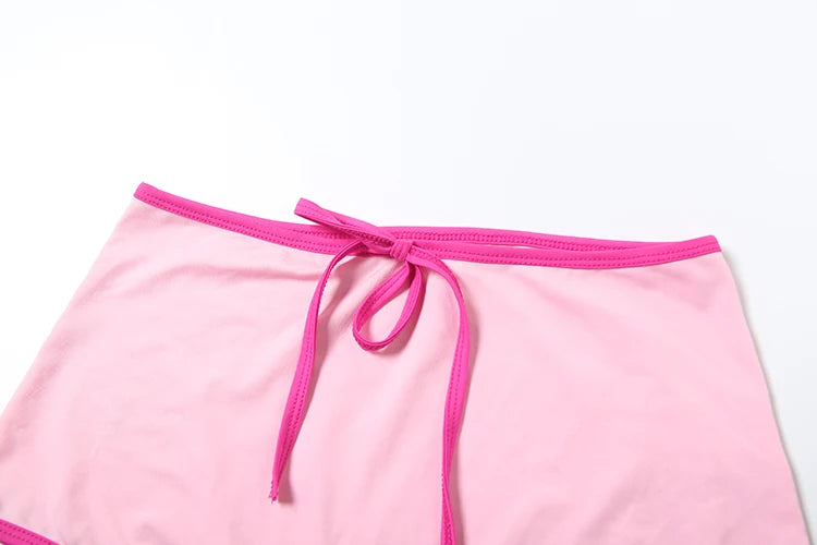 Two Piece Bandage Bra Top and Bow Shorts Set