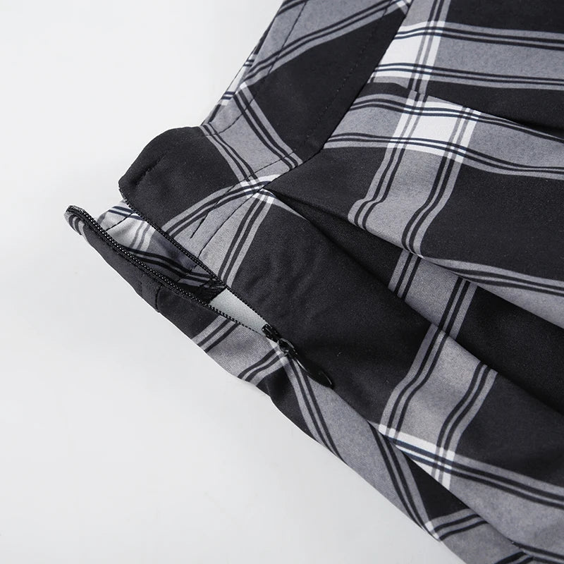 Plaid Folds Mini Skirts Preppy Low Waisted Bottoms