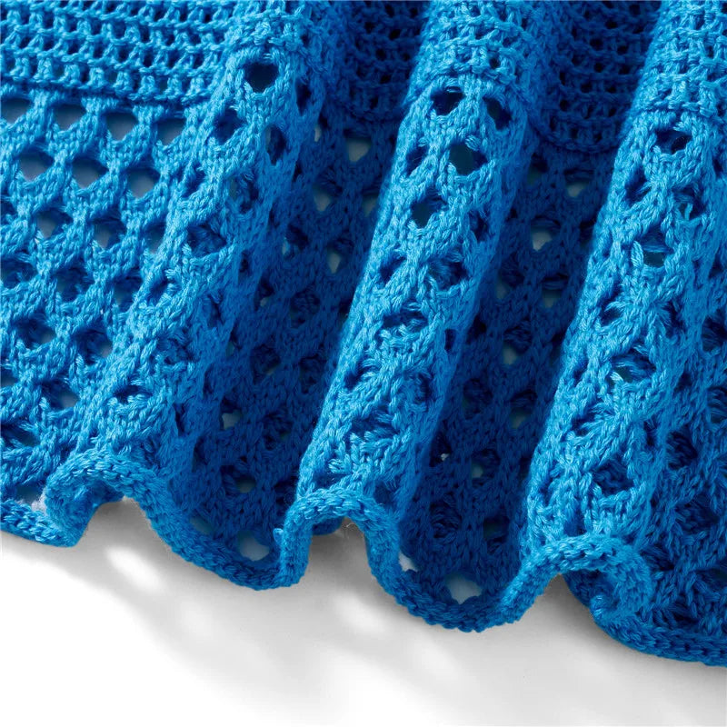 Hollow Out Crochet Knit Bodycon Set