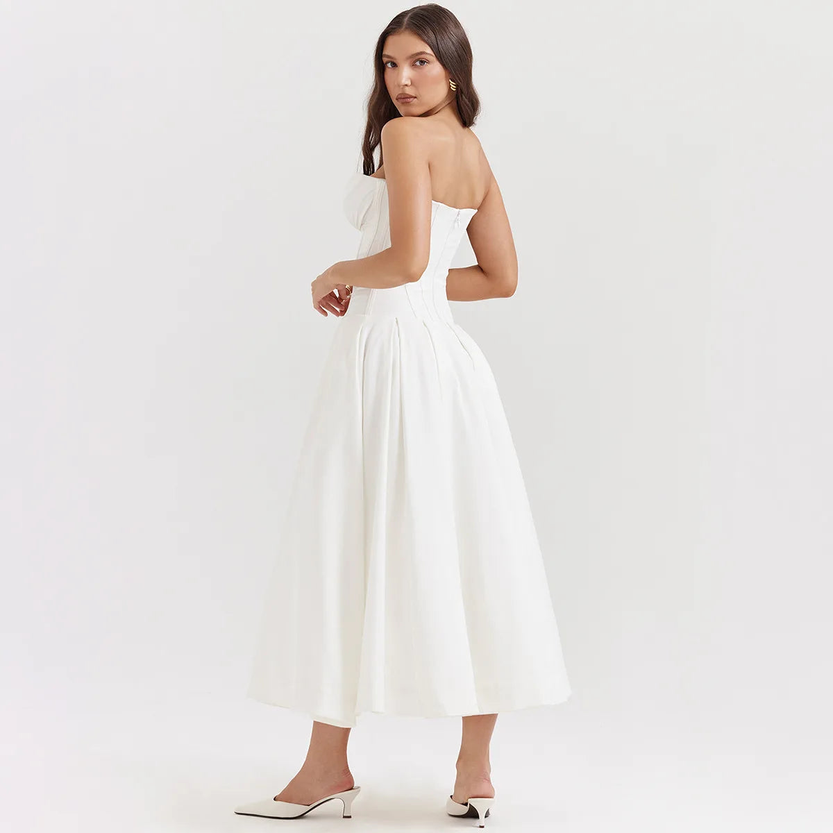 Strapless mal Occasion Dress Midi Dresses Red Wedding Guess Dress
