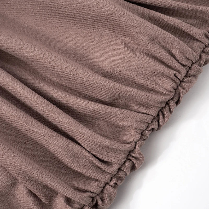Brown Deep V Backlessss Maxi Dress