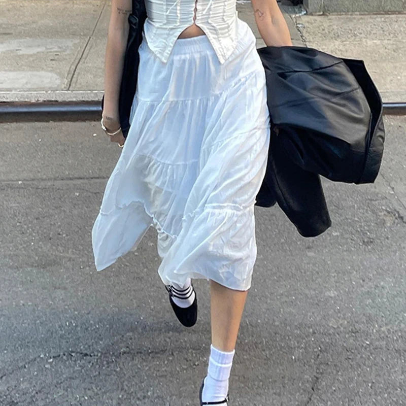 Boho A-line Skirts Loose Bottoms Skirts