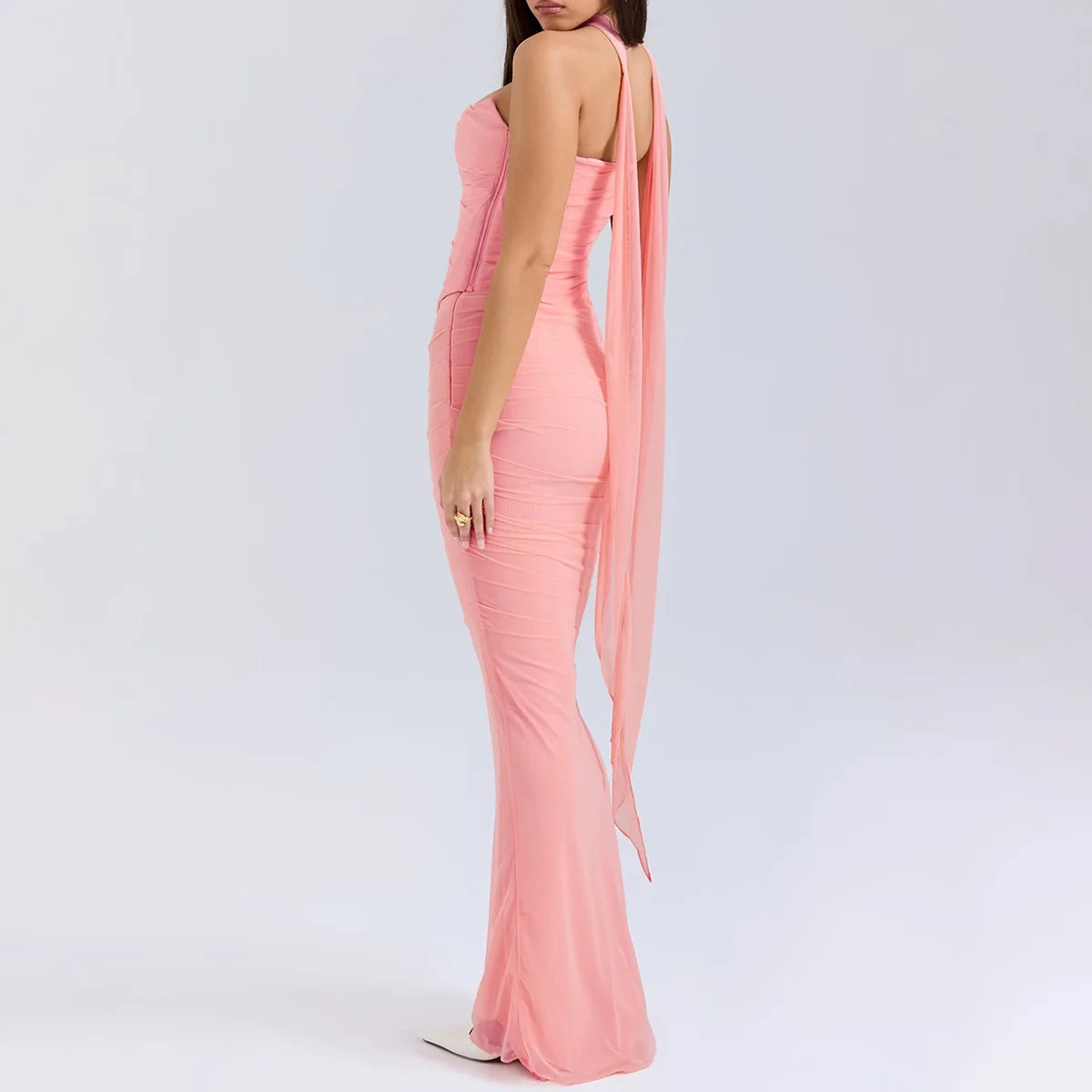 2 Pieces Dress Set with Scarf Matching Sets Cropped Top and Long Dress Set Casual Dress