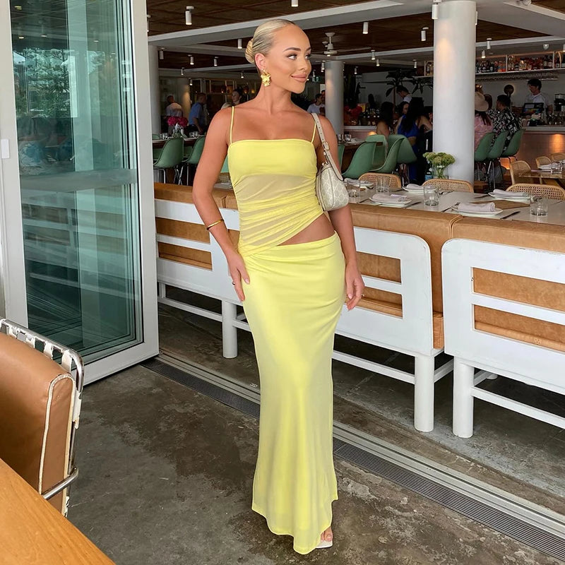 Sleeveless Top And Maxi Dress Set