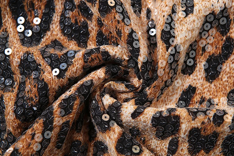 Sequin Leopard Mini Skirt