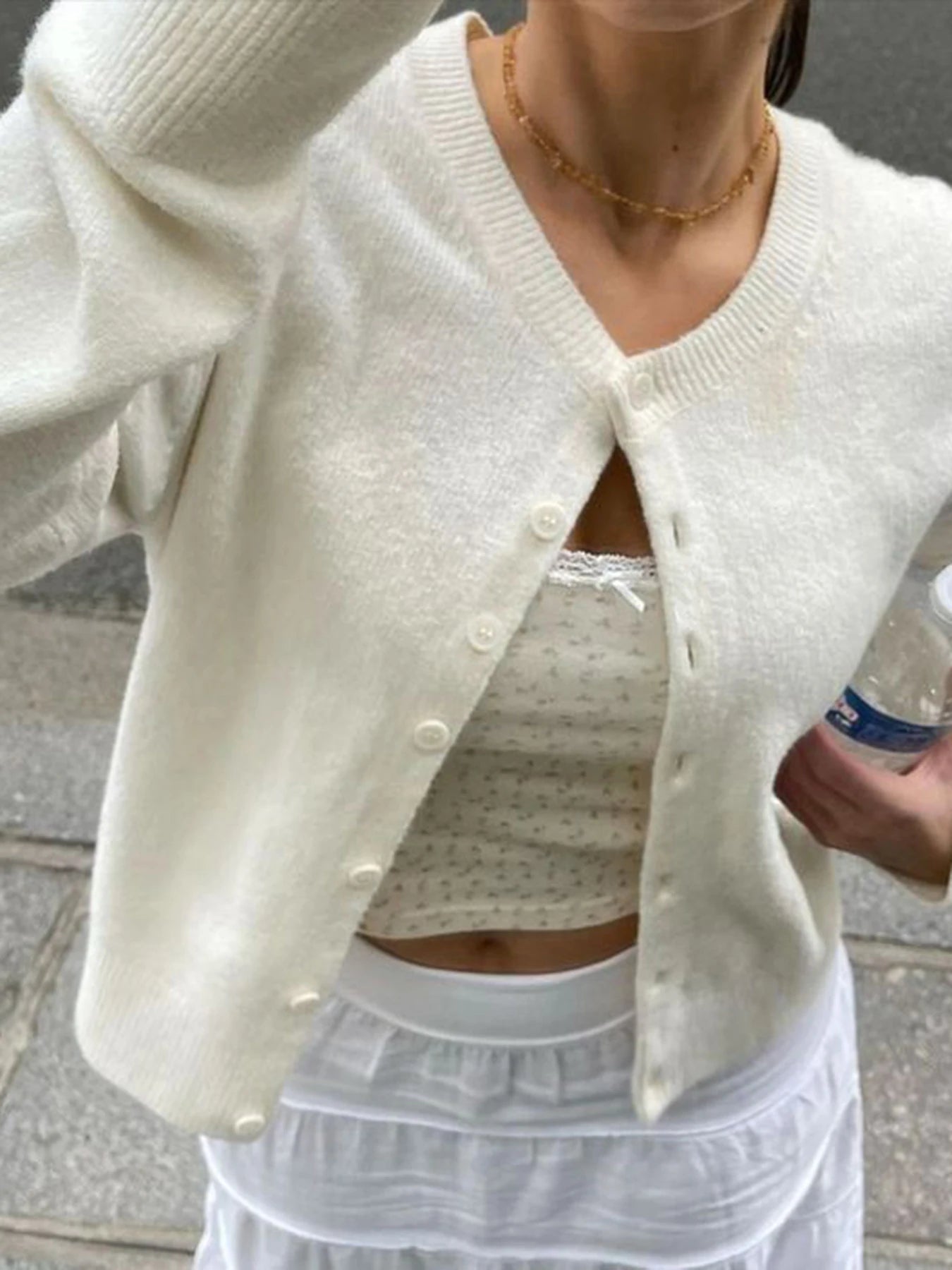 Cardigan All-match Single-breat Knit Coat Sweater