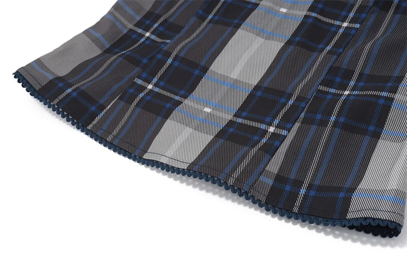 Plaid Patchwork Slim Sleeveless Top