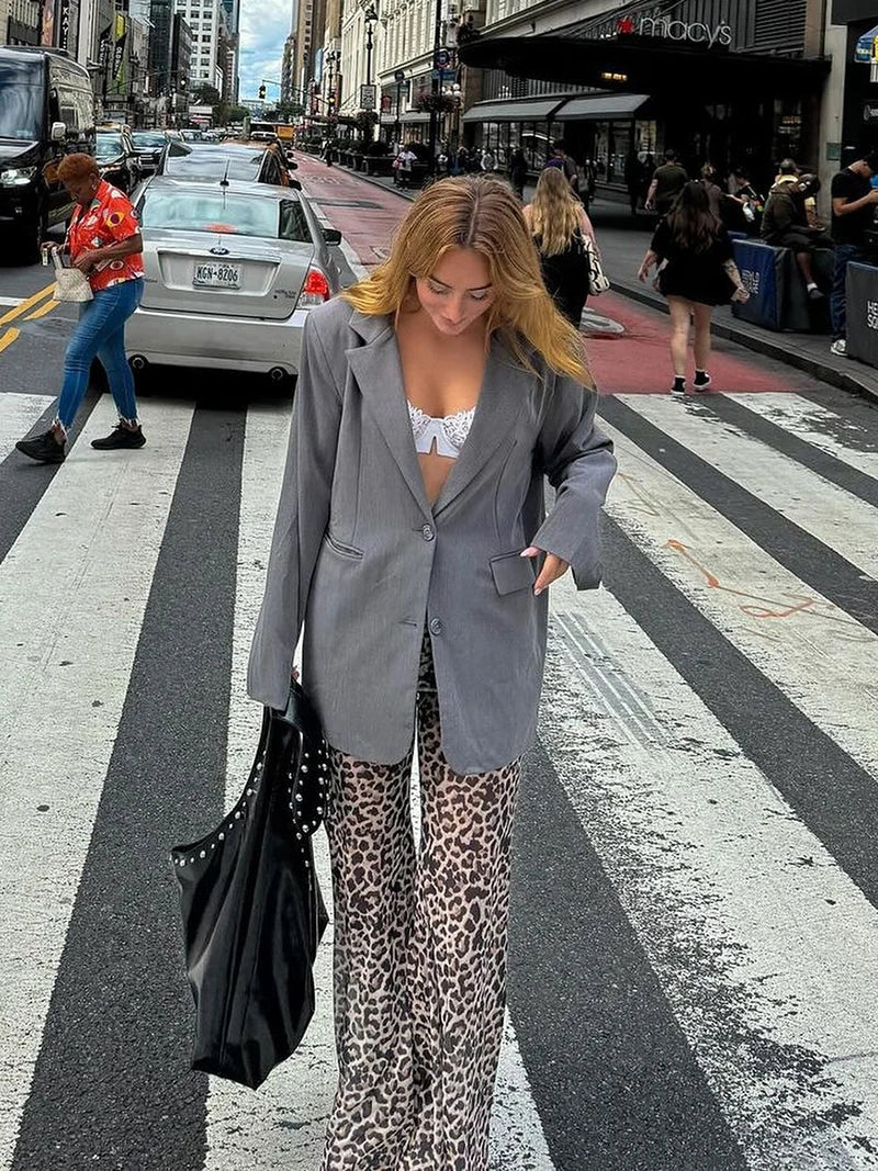 High Waist Mesh Wide Leg Pants
