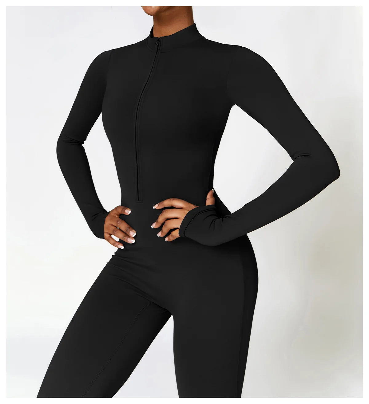 Zipper Yoga Rompers Long Sleeved One-piece Sports Gym Jumpsuits Workout High-intensity Fitness Skin-tight Garment