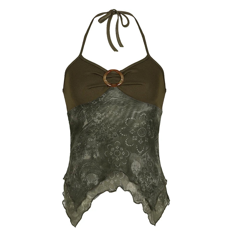 Fairycore Grunge Backless Top