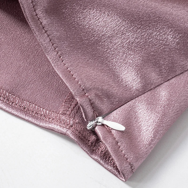 Ruched High Collar Knitted Top