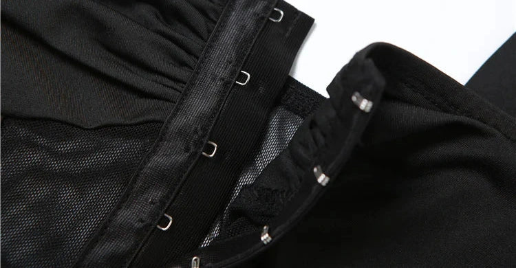 Mesh Patchwork Jumpsuits Spaghetti Strap Body-shaping Transpency Overalls One Piece