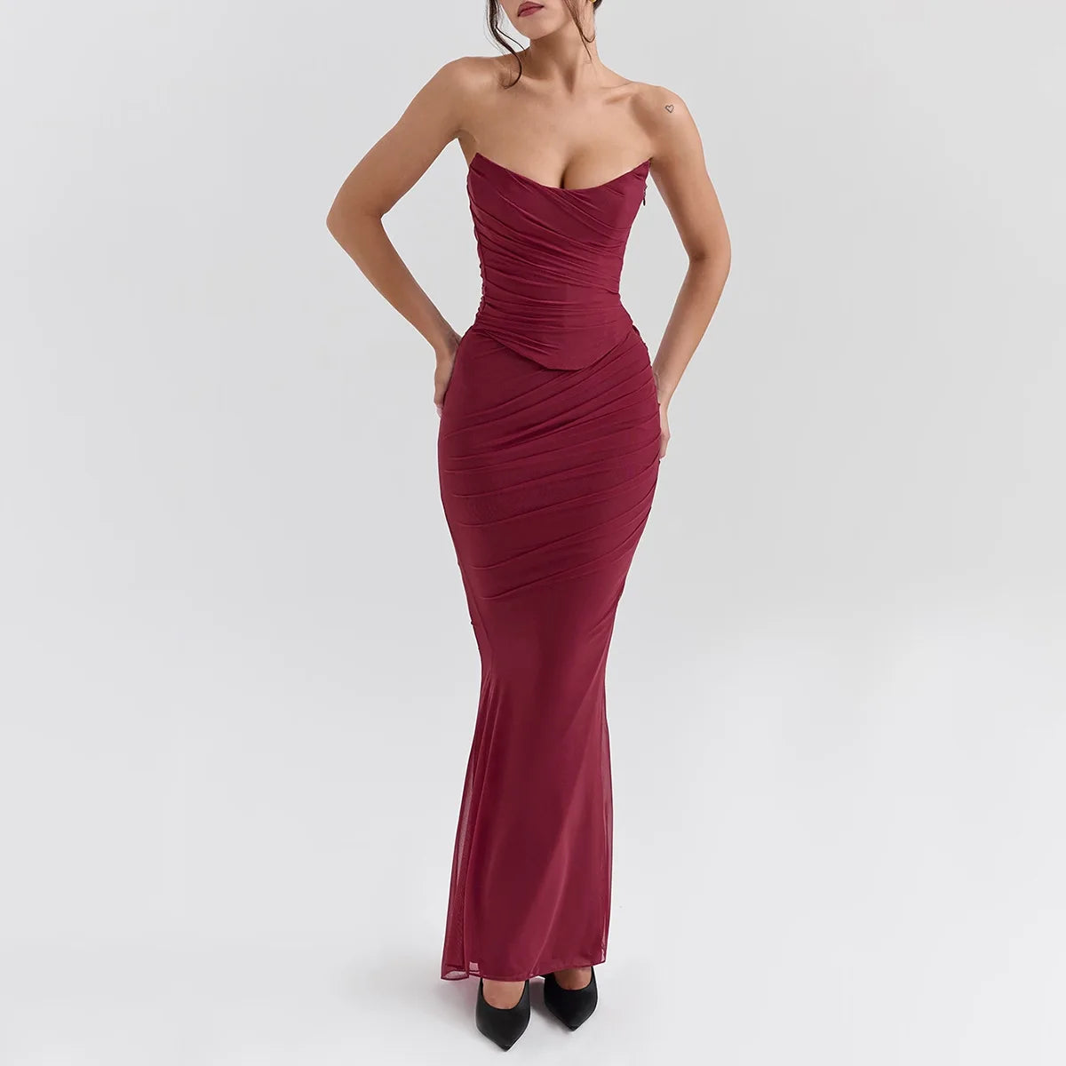 2 Pieces Dress Set with Scarf Matching Sets Cropped Top and Long Dress Set Casual Dress