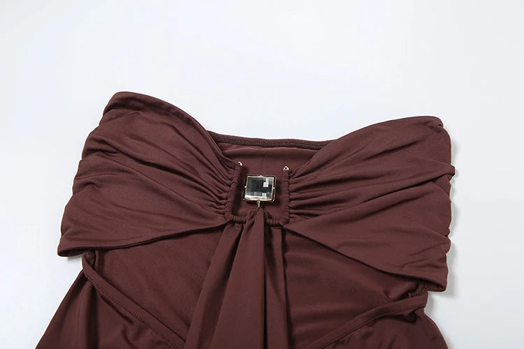 Release Junior Ankle-Length High Dress K24D59965Girl Slim Cleavage Hollow Out Backless Robe