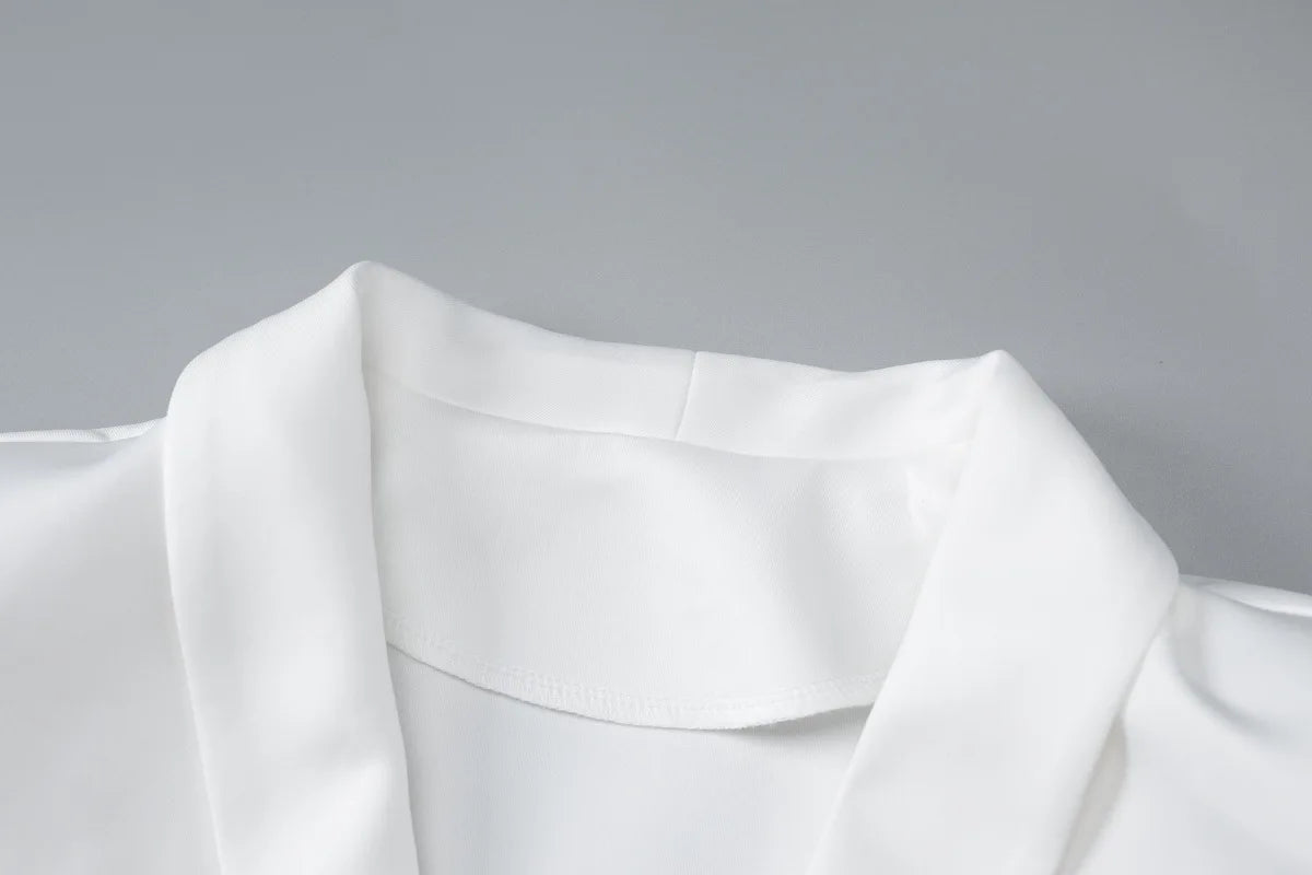 White Button Blazer Mini Dress