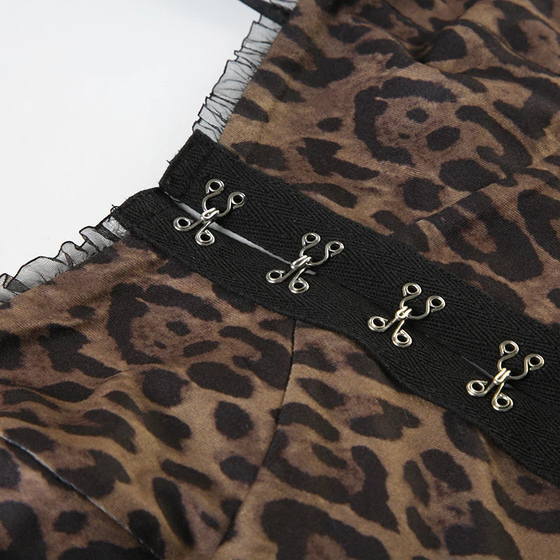 Leopard Sleeveless Botton Top
