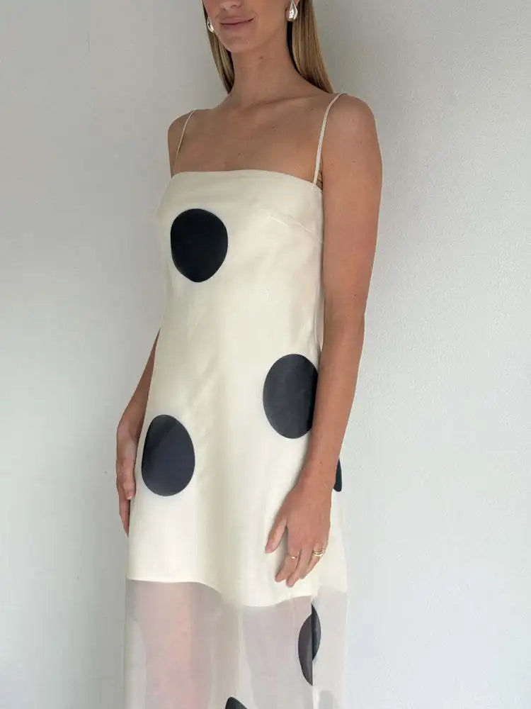 White Polka Dot Maxi Dress