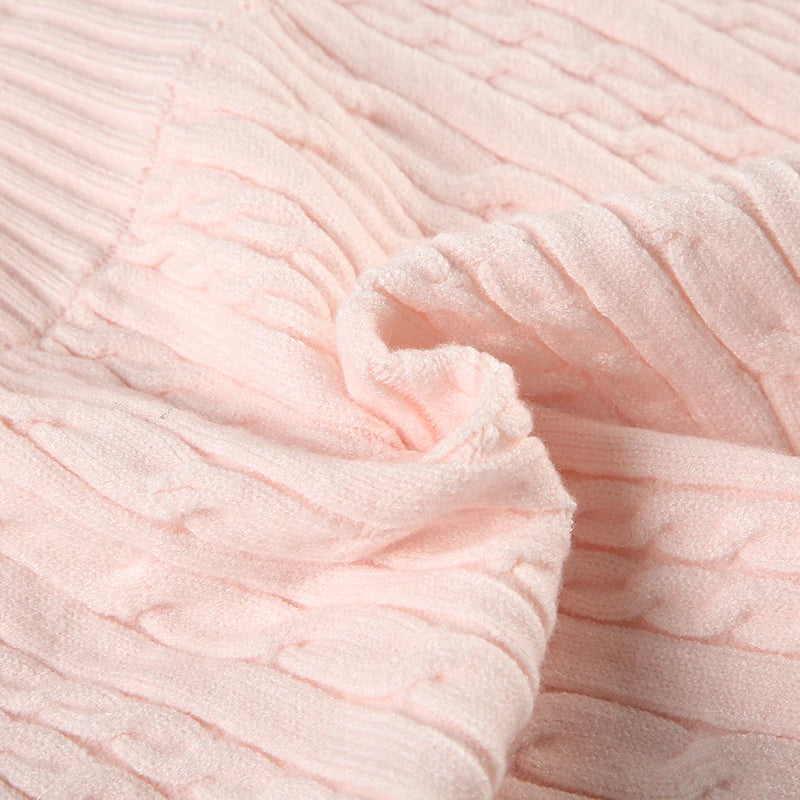 Pleated Preppy Skirt Low Waisted Slim Pink Bottoms