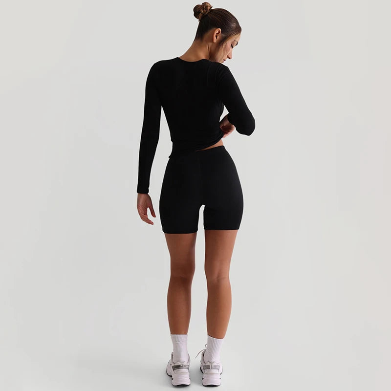 Elatic Rope Mid-Wait Tight Yoga Sport Pleat Short Short