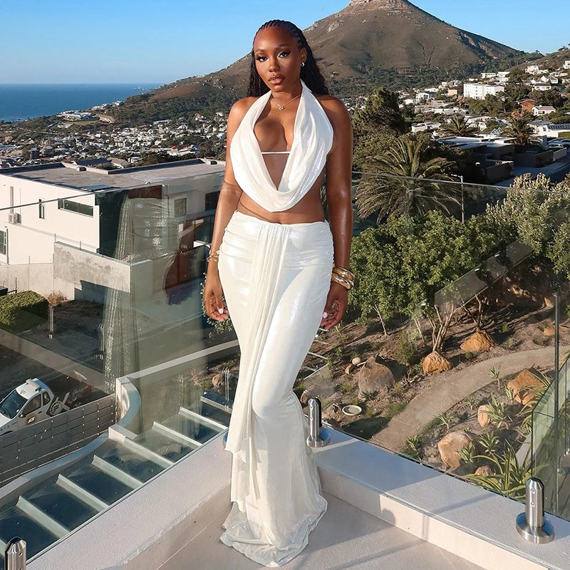 White Fishtail Two Piece Set