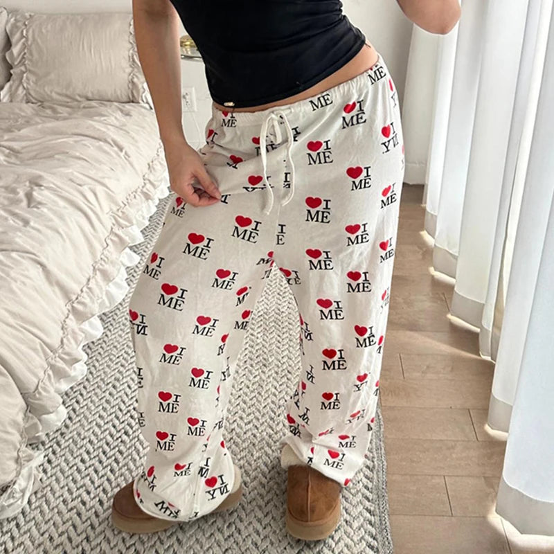 Jogger Looe Sweatpant Lace-up Letter Pant Trouer
