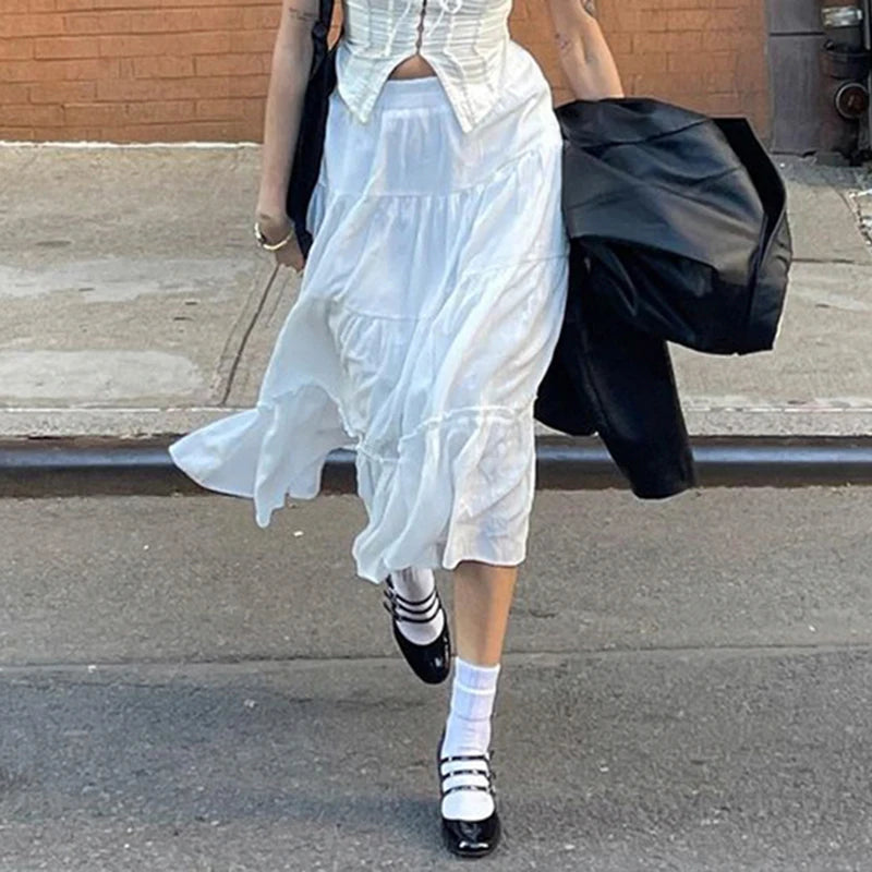 Boho A-line Skirts Loose Bottoms Skirts