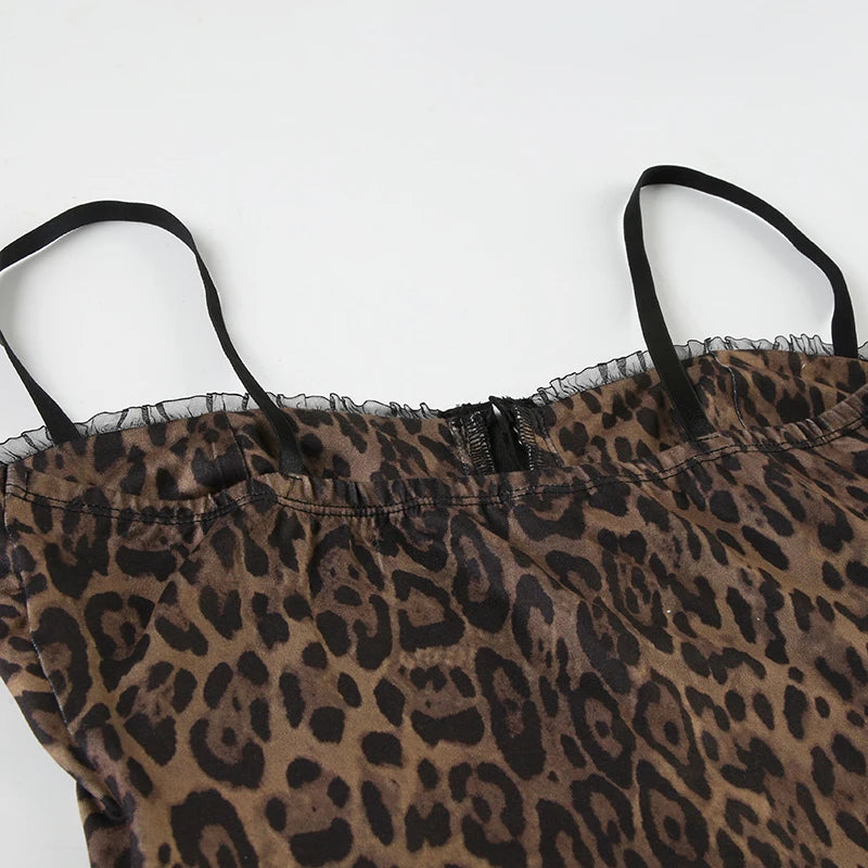 Leopard Sleeveless Botton Top