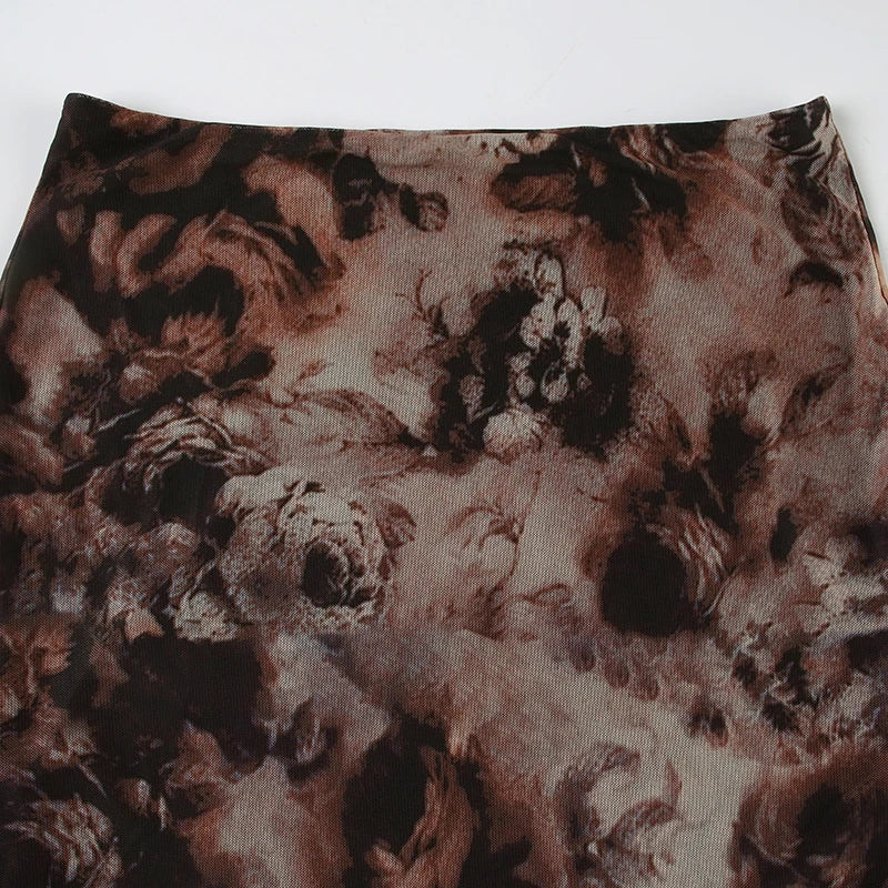 Straight Skirt Long Bottom Retro Fairycore Grunge