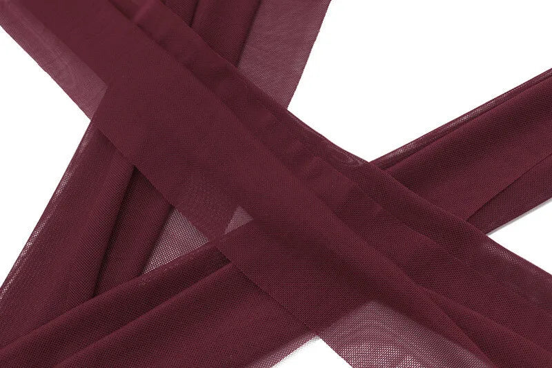 Off-shoulder Backless Mini Dress Wine Red Sleeveless Strapless High Waist A-line Dress