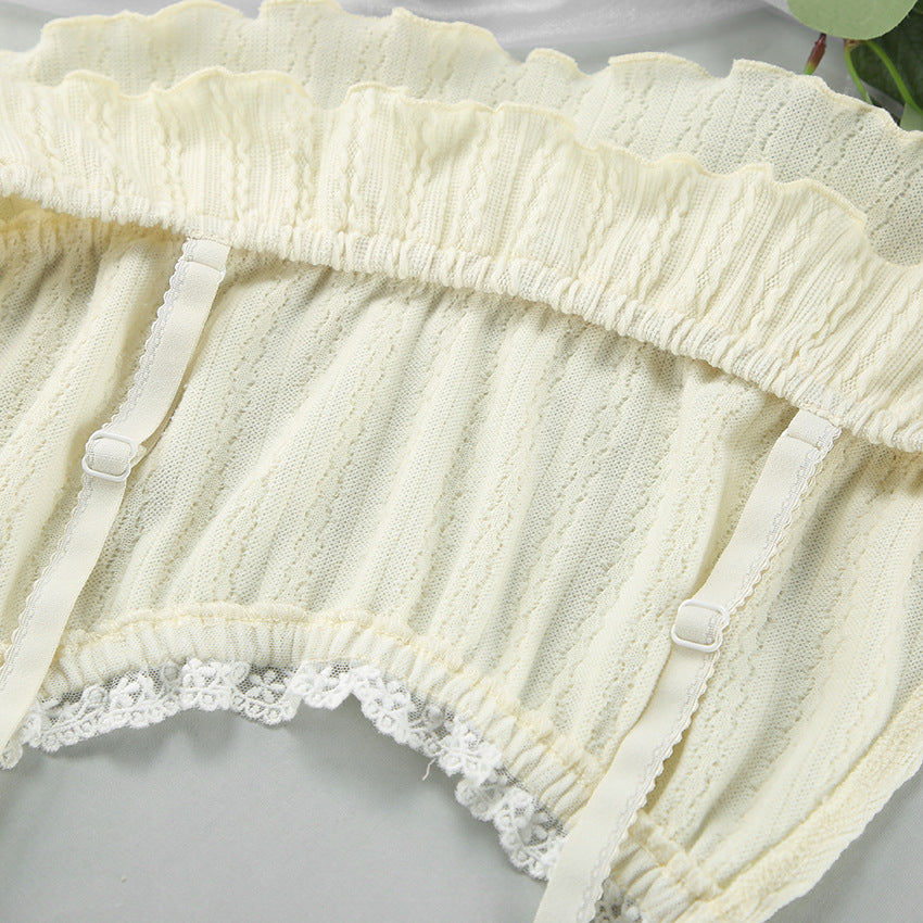 Lace Patchwork Pajamas Sets Hollow Out Crop Top Sleep Spaghetti Strap Night Shorts Nightie Suits