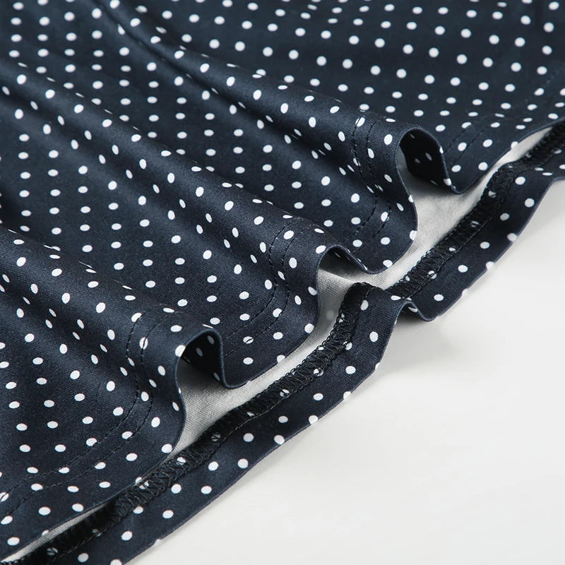 Crewneck Dot Print Mini Dress Sleeveless A-line ing