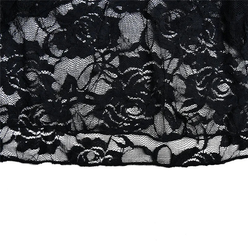 Floral See Through Lace Maxi Skirt