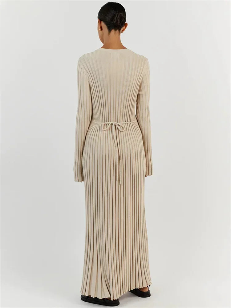 Knit Patchwork Loose Maxi Dress