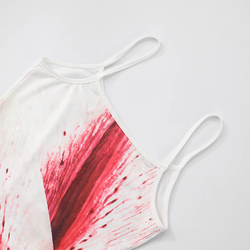 'S Spring And Color Collision Camisole Graphic Print Camisole Top Simple