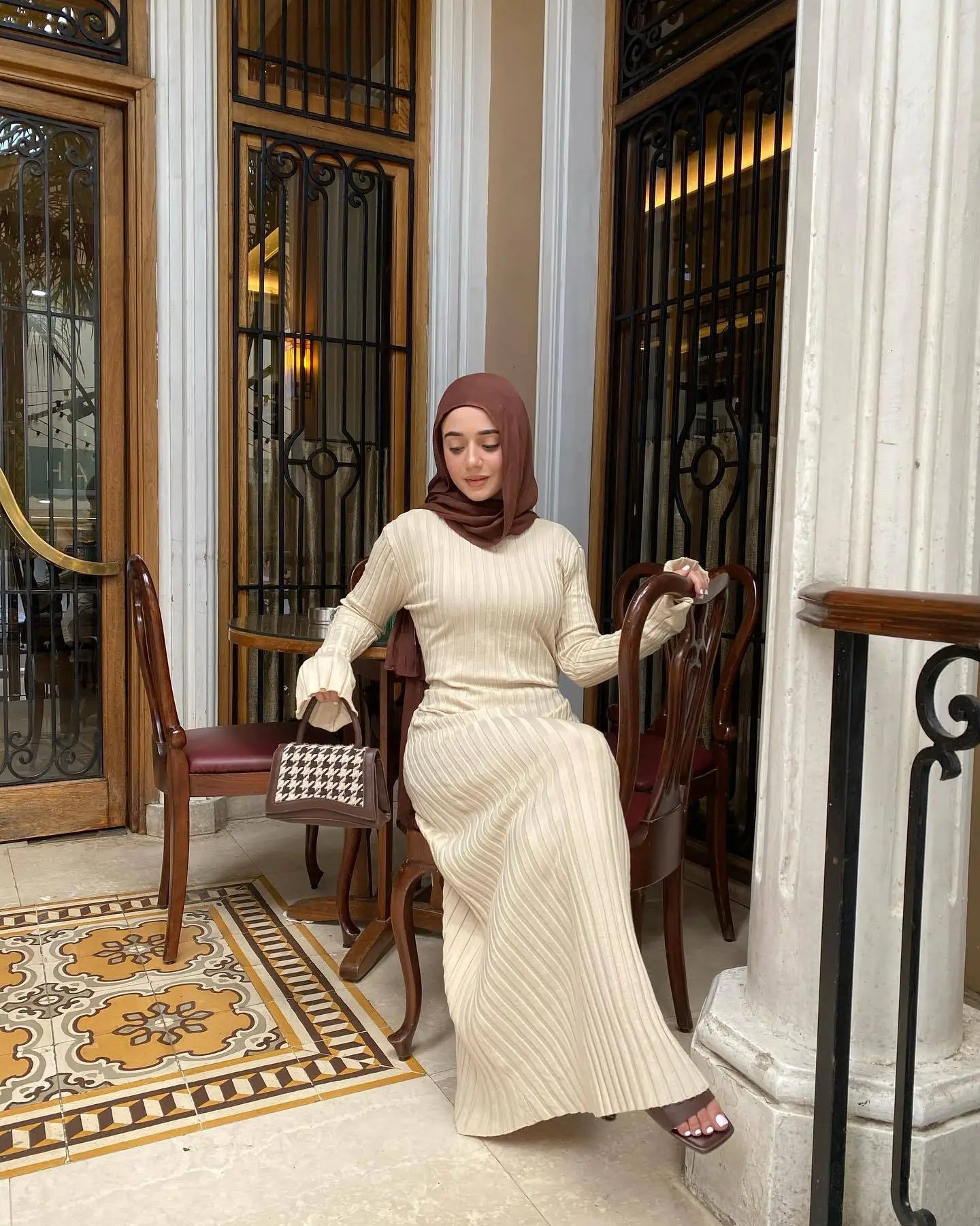 Knit Patchwork Loose Maxi Dress