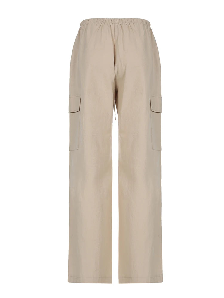 Joggers Cargo Pants Drawstring Wide Leg Trousers 's Bottoms