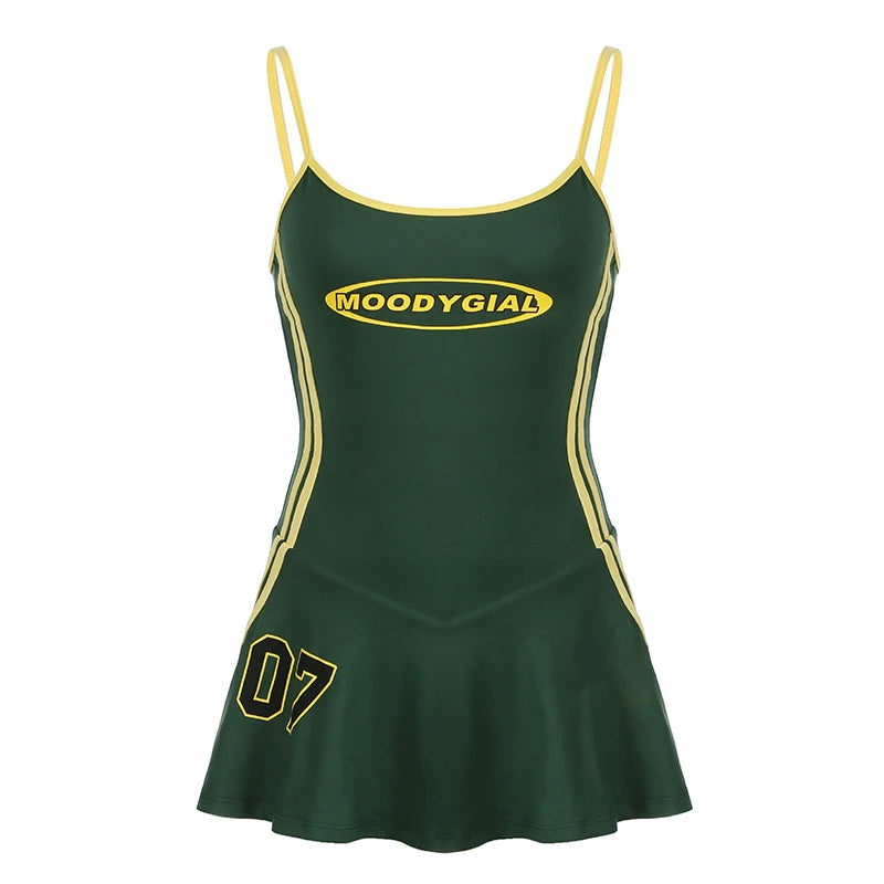 Tennis Spaghetti Strap Sleeveless Mini Dress