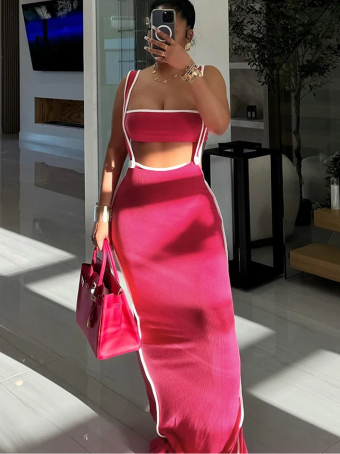 Slim Sleeveless Two Piece Set