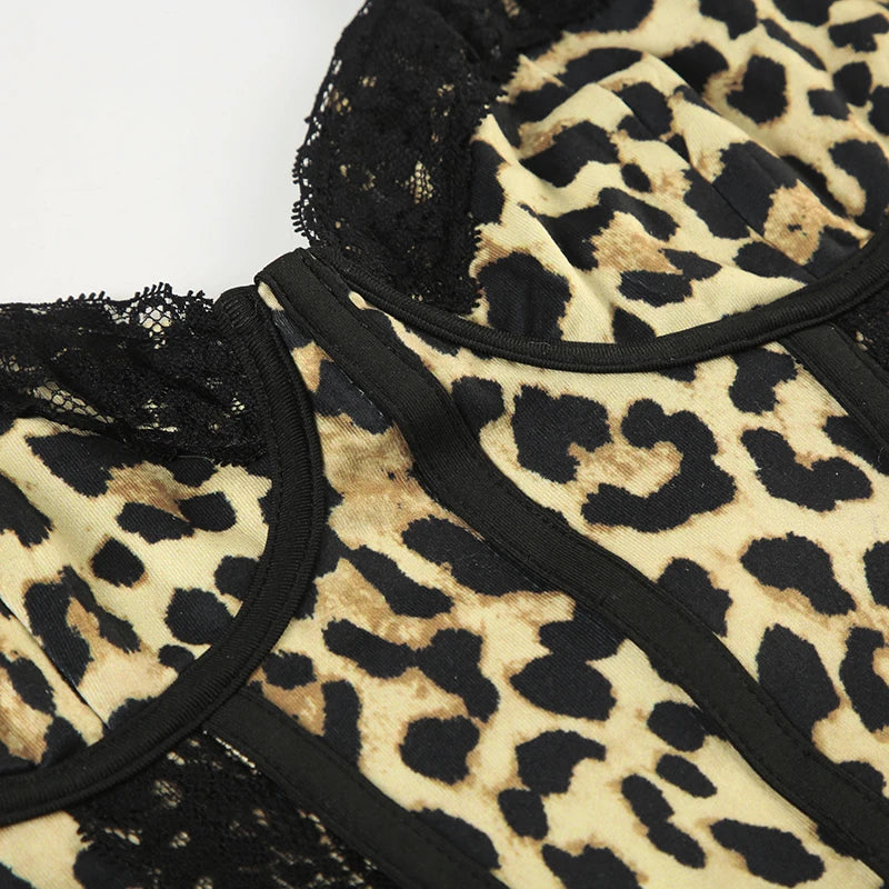 Leopard Lace Slim Top