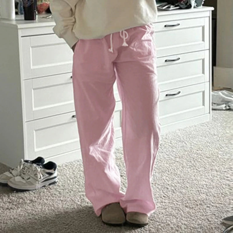 Loose Sweatpants Joggers Pink Trousers Retro Pants