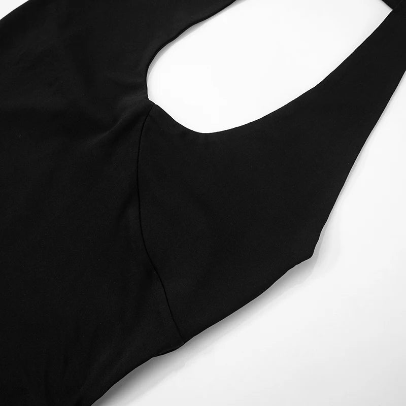 'S Spring And Color Low Cut Backless Irregular Fit Hanging Neck Camisole Short Top