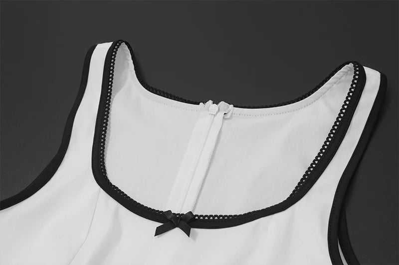White Sleeveless Slim Mini Dress