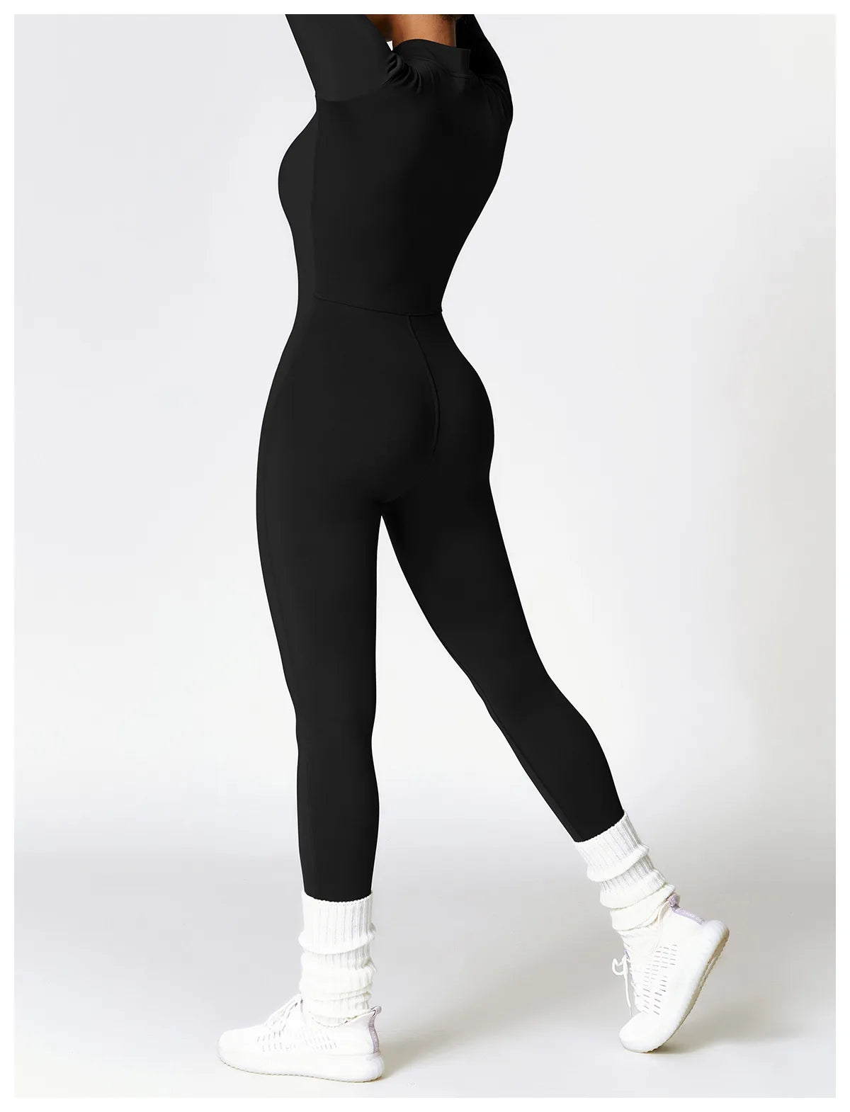 Zipper Yoga Rompers Long Sleeved One-piece Sports Gym Jumpsuits Workout High-intensity Fitness Skin-tight Garment