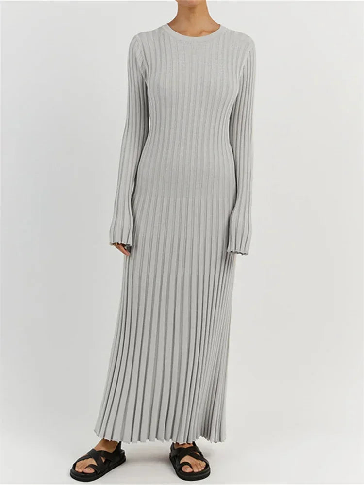 Knit Patchwork Loose Maxi Dress
