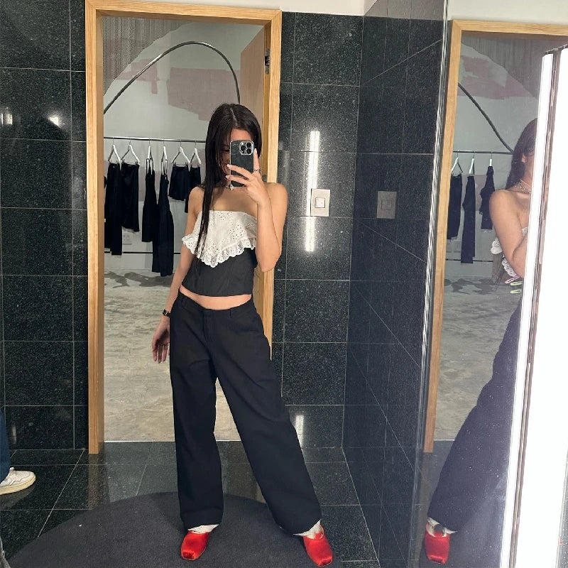 Black Off Shoulder Tank Top