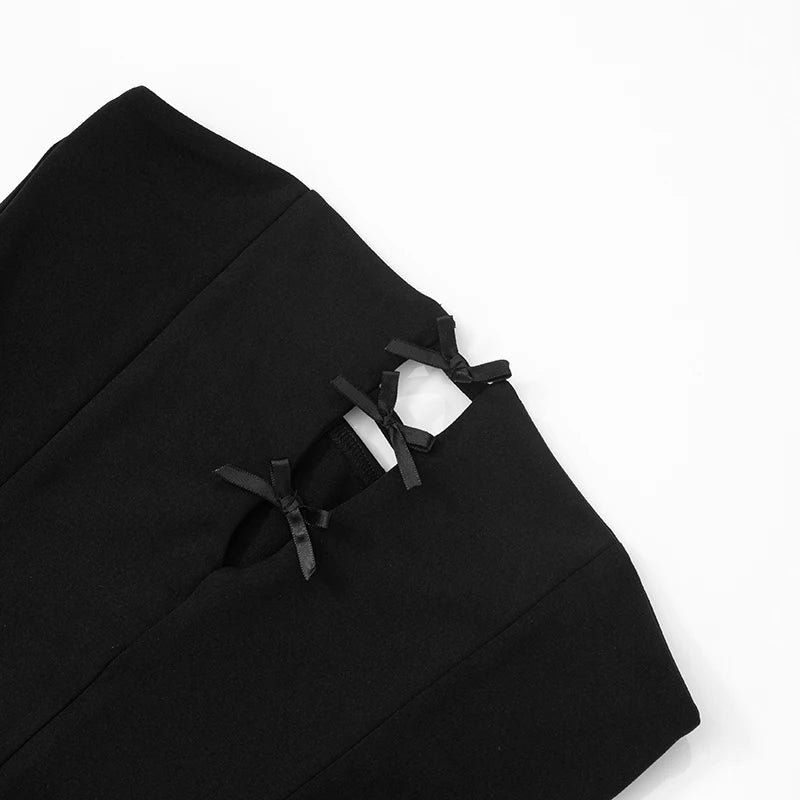 Spring And 'S Color Bow Hollow Out Tank Top And tie