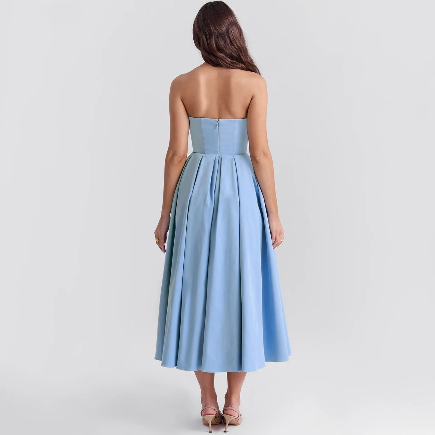 De Fiesta in Strapless Flare Dress White Corset Dress Night Dresses
