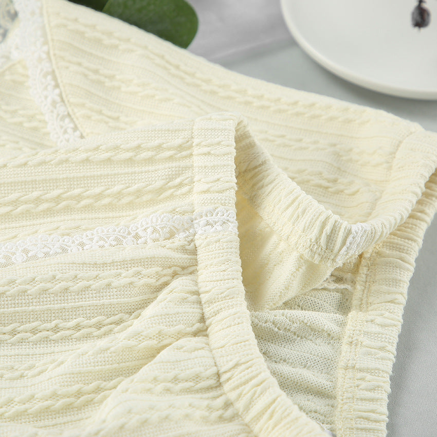 Lace Patchwork Pajamas Sets Hollow Out Crop Top Sleep Spaghetti Strap Night Shorts Nightie Suits