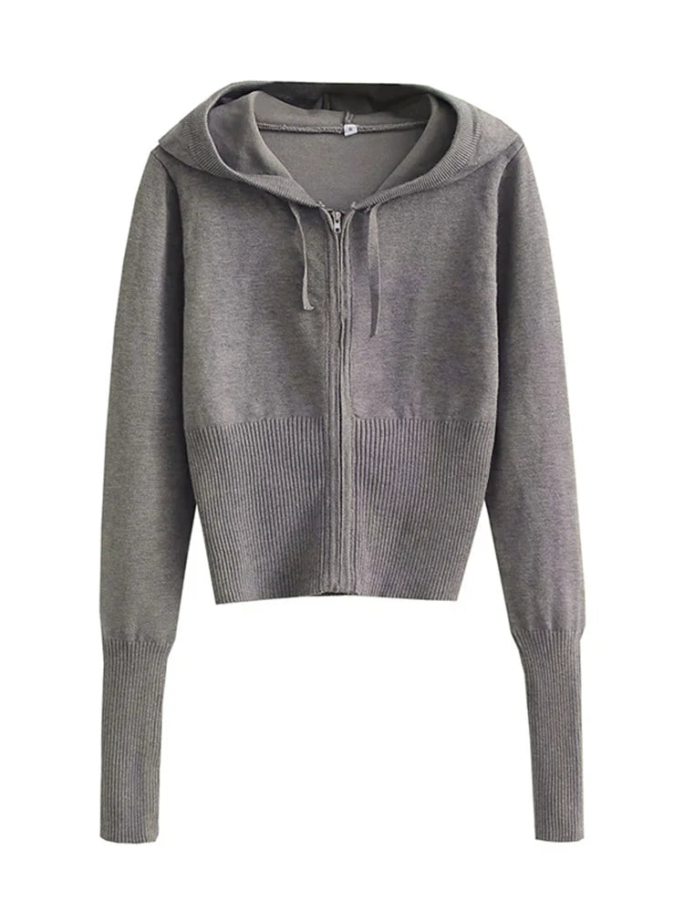 Knit 2 Piece-Set Trousers Hoodie Tracksuit Crop top Knit And Pants Sets Trousers